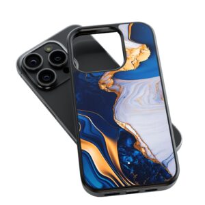 Blue Golden Marble Phone Case